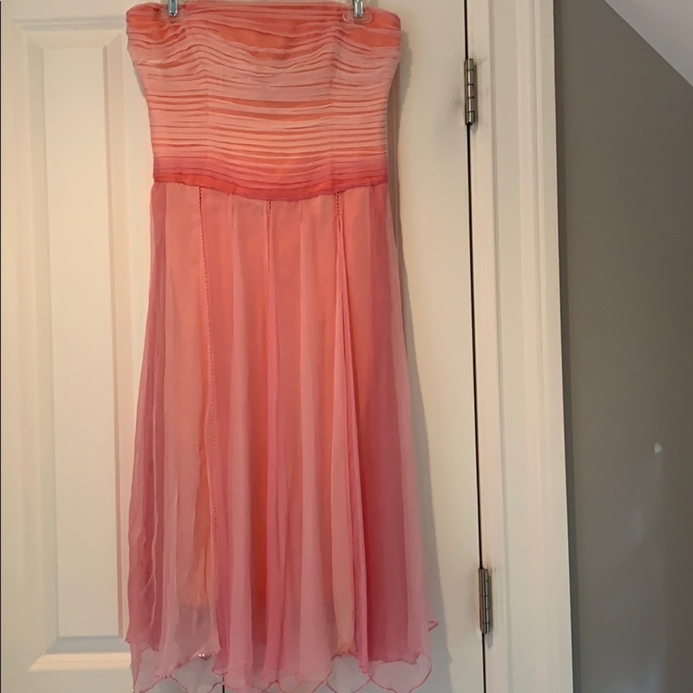 Strapless silk dress
